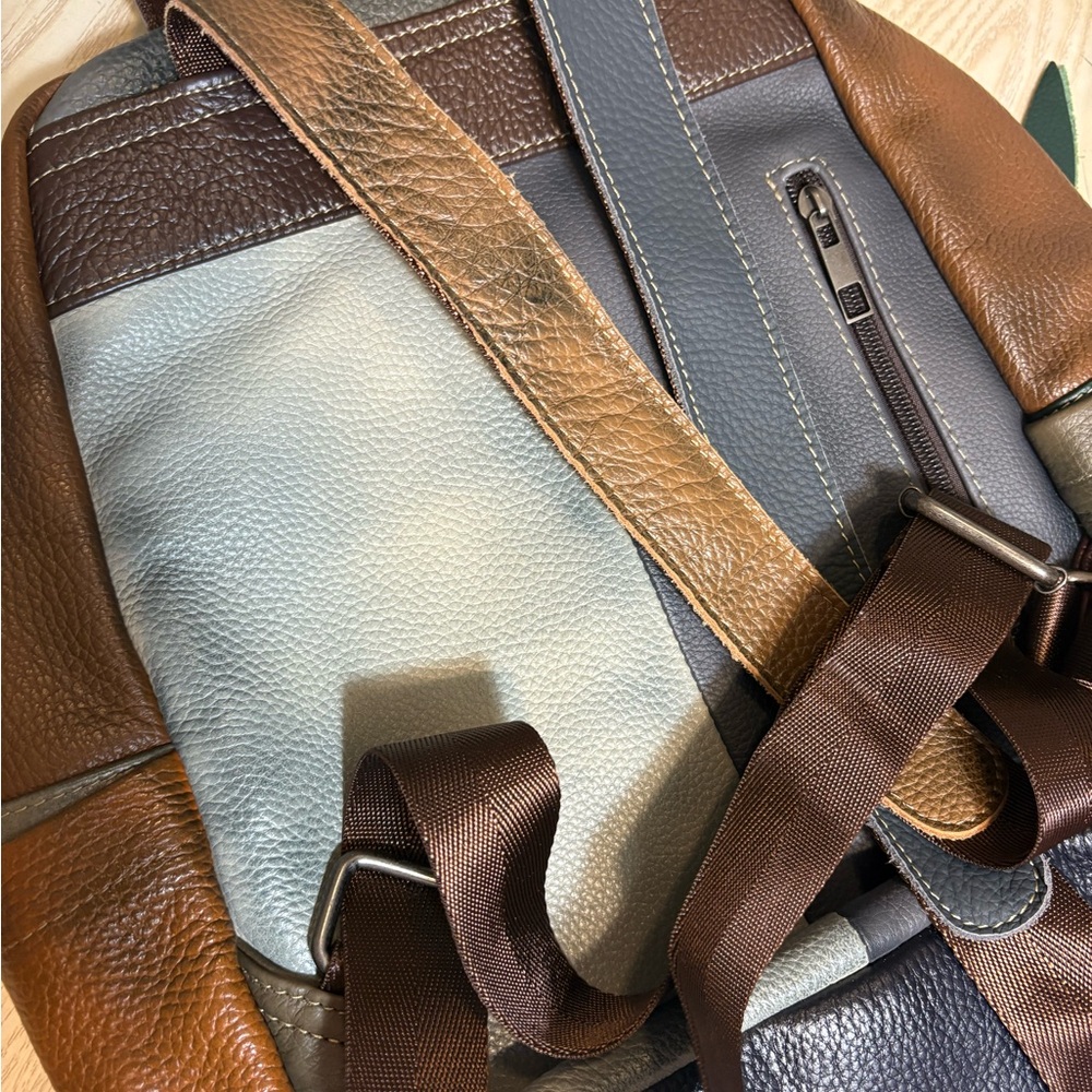 Brand New Multicolor genuine Leather Backpack - Picture 10 of 16